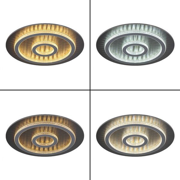 Globo Lampa sufitowa Jayden, możliwość ściemniania, czarny, salon / jadalnia, metal