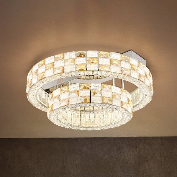Globo Lampa sufitowa Lidia, możliwość ściemniania, kremowy / amber, salon / jadalnia, szkło