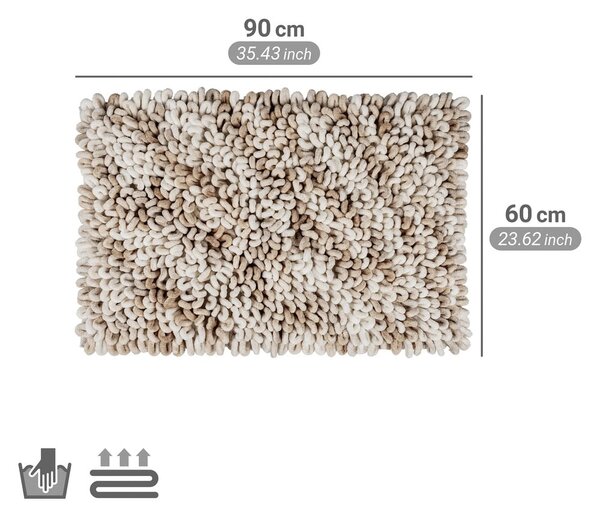 Beżowy tekstylny dywanik łazienkowy 60x90 cm Lerici – Wenko