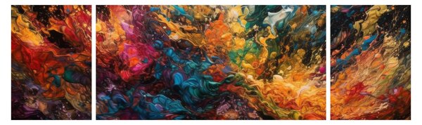 Obraz - Abstrakcja kolorów II. (170x50 cm)