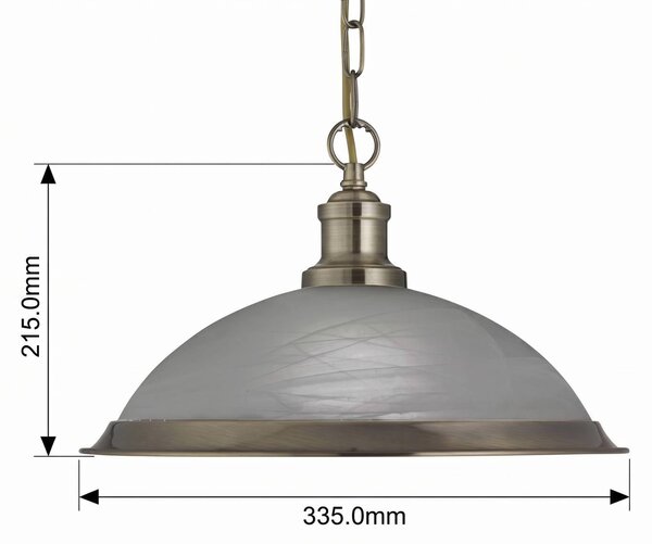 Searchlight Lampa wisząca szklana Bistro, możliwość ściemniania, brązowy / mosiężny, salon / jadalnia, metal, antyczny