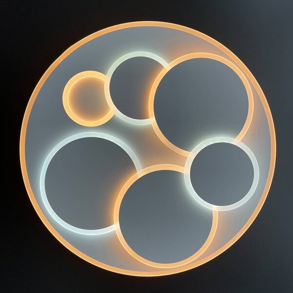 FISCHER & HONSEL Lampa sufitowa LED Dots, możliwość ściemniania, biały / opal, salon / jadalnia, metal, nowoczesny