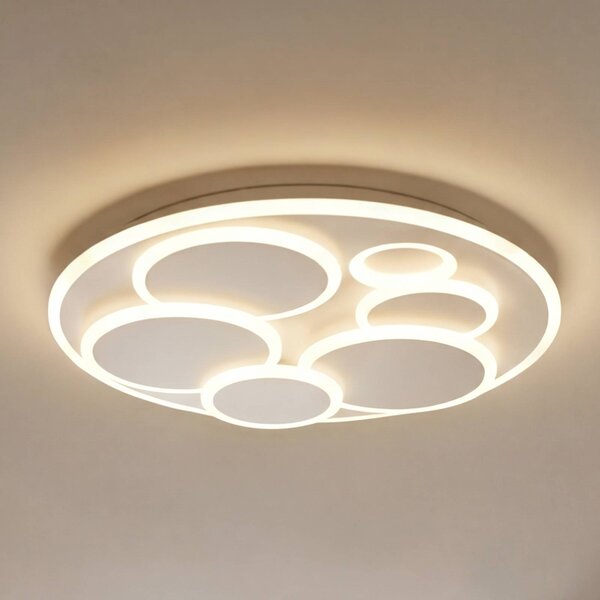 FISCHER & HONSEL Lampa sufitowa LED Dots, możliwość ściemniania, biały / opal, salon / jadalnia, metal, nowoczesny