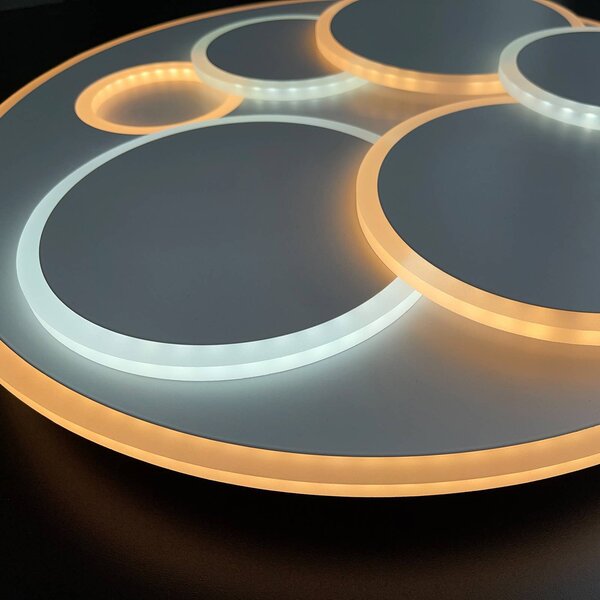FISCHER & HONSEL Lampa sufitowa LED Dots, możliwość ściemniania, biały / opal, salon / jadalnia, metal, nowoczesny