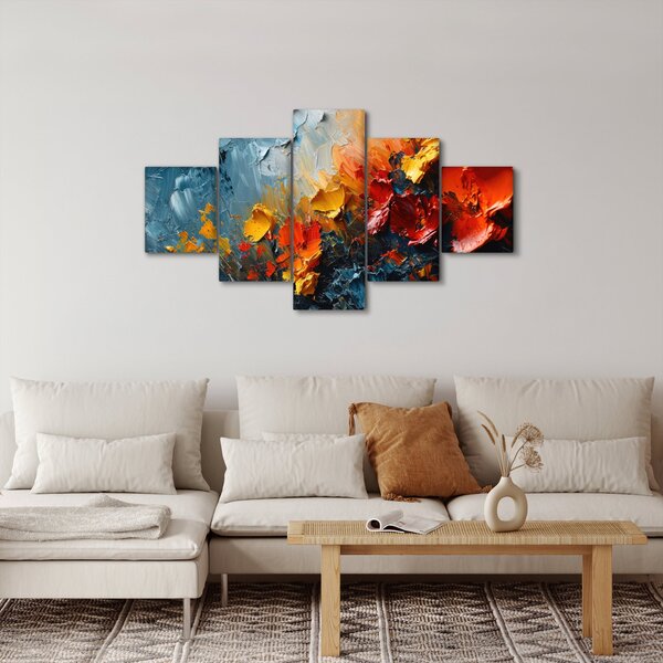 Obraz - Abstrakcyjny obraz kwiatów III. (125x70 cm)