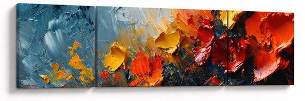 Obraz - Abstrakcyjny obraz kwiatów III. (170x50 cm)