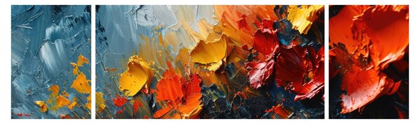 Obraz - Abstrakcyjny obraz kwiatów III. (170x50 cm)