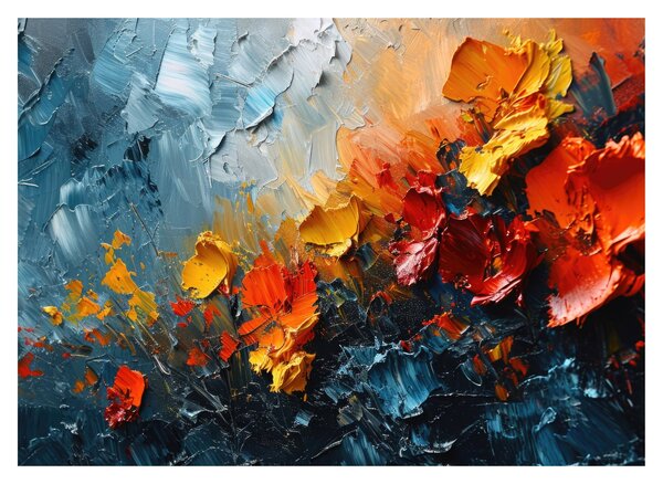 Obraz na szkle - Abstrakcyjny obraz kwiatów III. (70x50 cm)