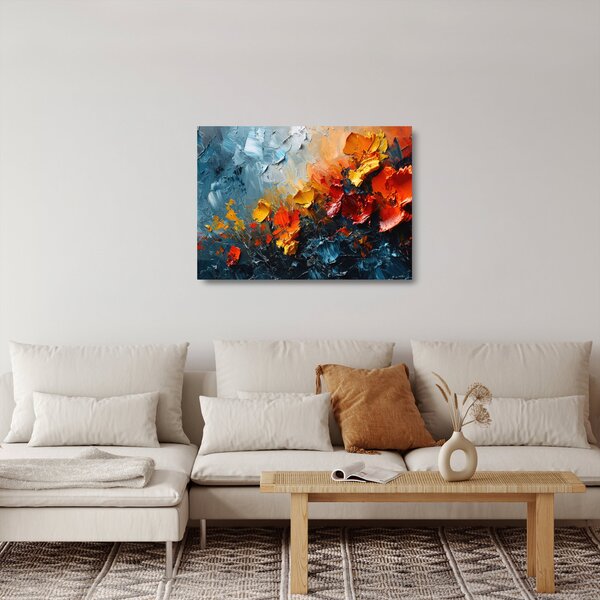 Obraz na szkle - Abstrakcyjny obraz kwiatów III. (70x50 cm)