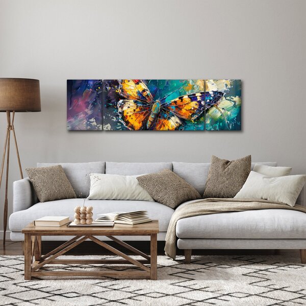 Obraz - Motyl, obraz olejny (170x50 cm)