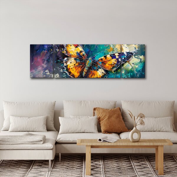 Obraz - Motyl, obraz olejny (170x50 cm)