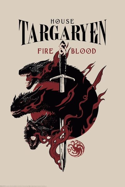 Plakat, Obraz Game of Thrones - House Targaryen