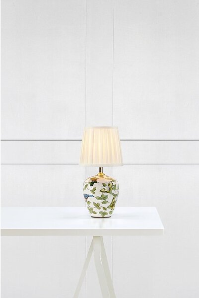 Biała lampa stołowa z tekstylnym kloszem (wysokość 33 cm) Mansion – Markslöjd
