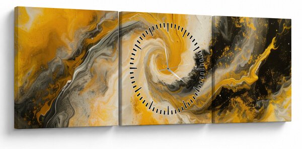 Obraz - Abstrakcja spiralna (z zegarem) (90x30 cm)