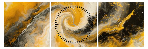 Obraz - Abstrakcja spiralna (z zegarem) (90x30 cm)