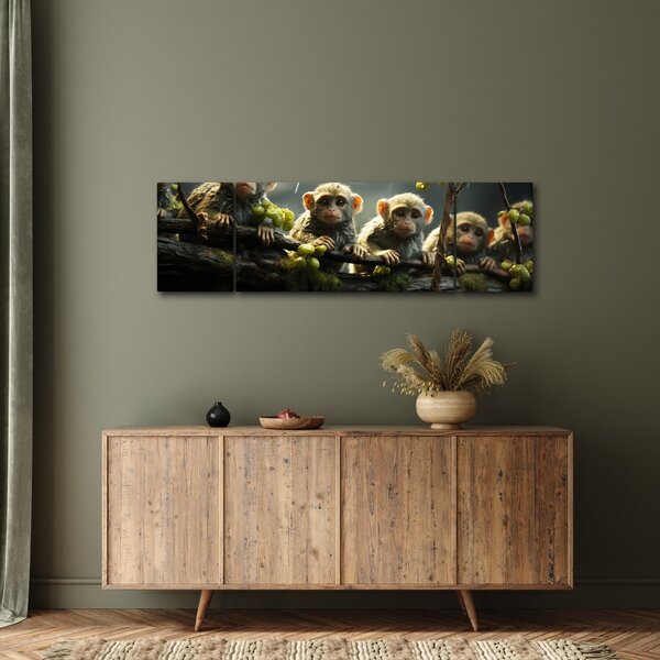 Obraz - Małpy (170x50 cm)