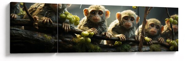 Obraz - Małpy (170x50 cm)