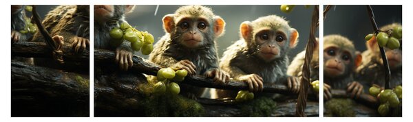 Obraz - Małpy (170x50 cm)