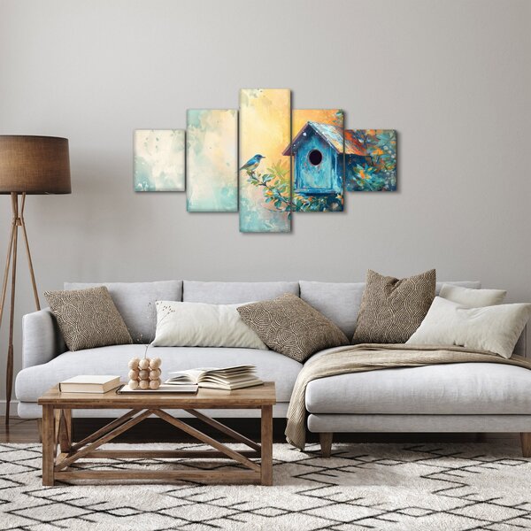 Obraz - Domek dla ptaków, akwarela (125x70 cm)