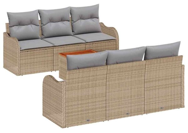 Zestaw Mebli Ogrodowych Komplet Wypoczynkowy 7-Częściowy Rattan Na Taras Balkon Ogród