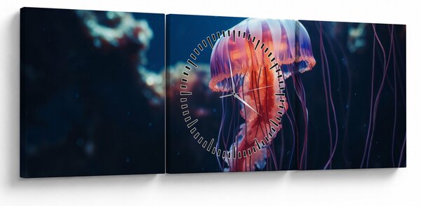 Obraz - Meduza (z zegarem) (90x30 cm)