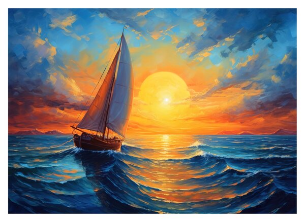 Obraz na szkle - Żaglówki (70x50 cm)