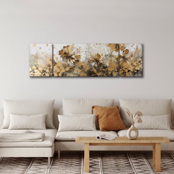 Obraz - Abstrakcyjny kwiatowy obraz (170x50 cm)