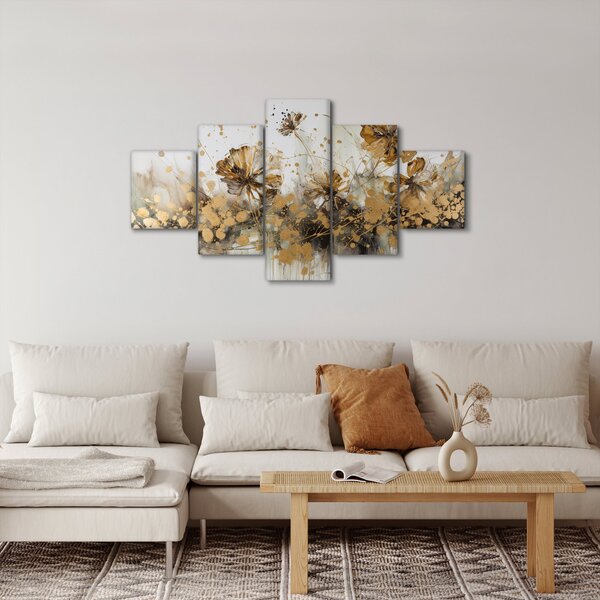 Obraz - Abstrakcyjny kwiatowy obraz (125x70 cm)