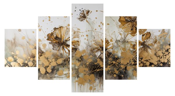Obraz - Abstrakcyjny kwiatowy obraz (125x70 cm)