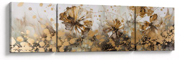 Obraz - Abstrakcyjny kwiatowy obraz (170x50 cm)