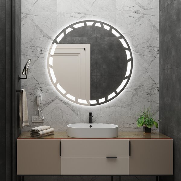 Okrągłe LED lustro do łazienki z oświetleniem C8