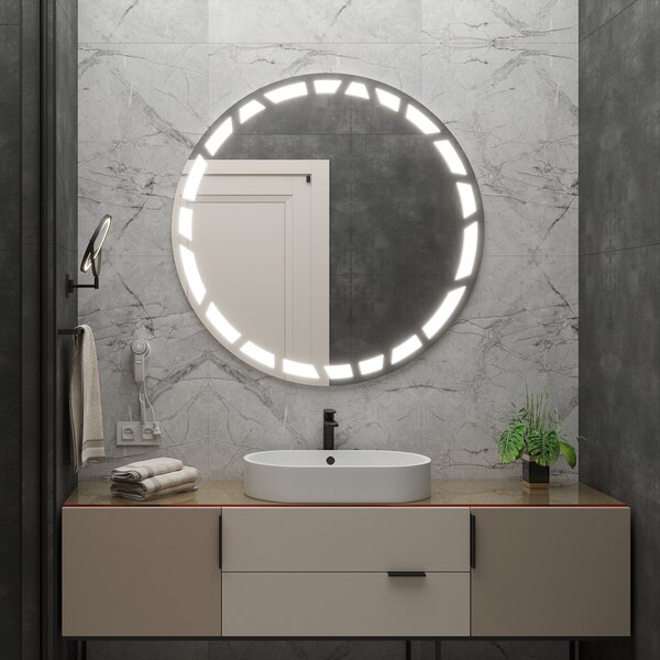 Okrągłe LED lustro do łazienki z oświetleniem C8 premium