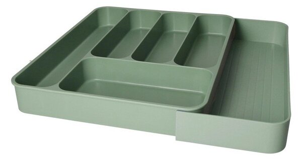 Szałwiowy regulowany plastikowy organizer na sztućce do szuflady 39 x 43,5 cm – Brandani