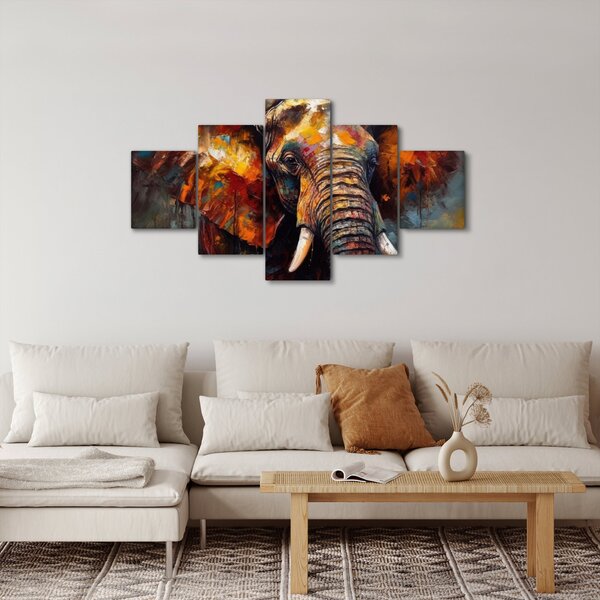 Obraz - Malowanie słonia (125x70 cm)