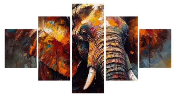 Obraz - Malowanie słonia (125x70 cm)