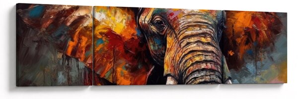 Obraz - Malowanie słonia (170x50 cm)