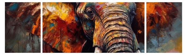 Obraz - Malowanie słonia (170x50 cm)