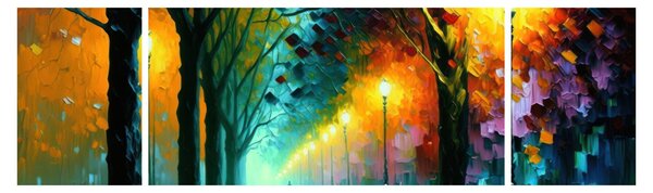 Obraz - Nocny spacer (170x50 cm)