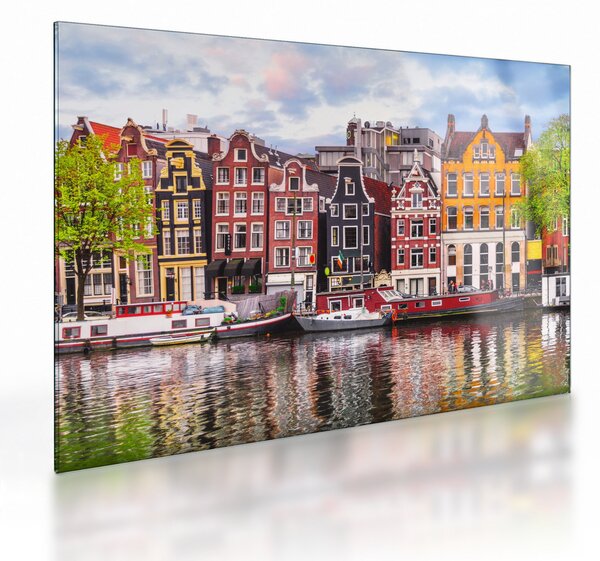 Obraz na szkle - Amsterdam, domy tańca (70x50 cm)