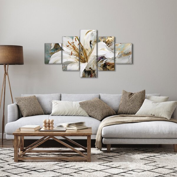 Obraz - Abstrakcja z lilią (125x70 cm)
