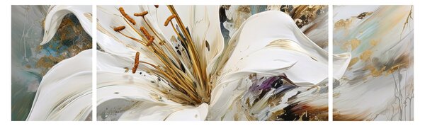 Obraz - Abstrakcja z lilią (170x50 cm)
