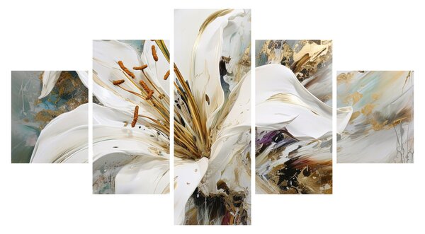 Obraz - Abstrakcja z lilią (125x70 cm)