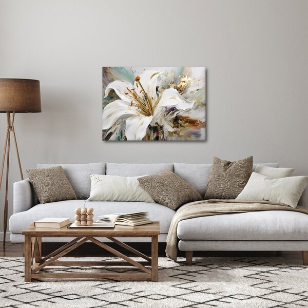 Obraz - Abstrakcja z lilią (70x50 cm)