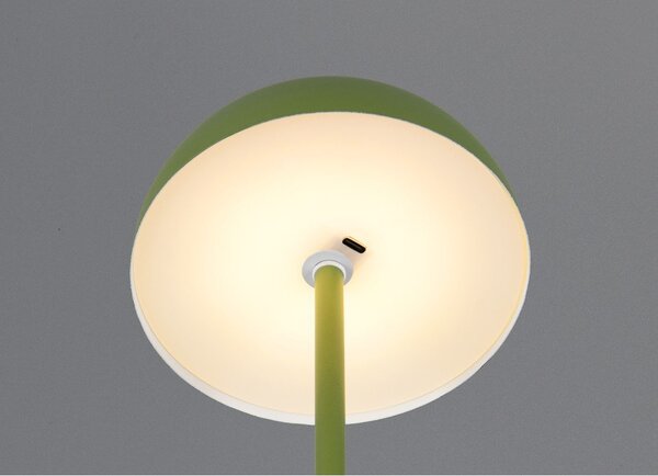 Zielona lampa stołowa LED z metalowym kloszem (wysokość 21 cm) Munoz – Reality