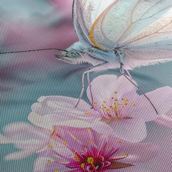 Obraz - Motyl na drzewie wiśni (125x70 cm)