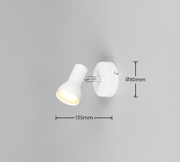 Biała lampa punktowa ø 8 cm Cantar – Reality