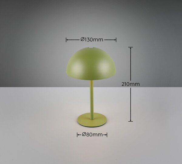 Zielona lampa stołowa LED z metalowym kloszem (wysokość 21 cm) Munoz – Reality