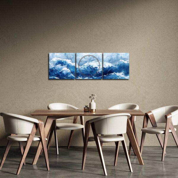 Obraz - Ilustracja przedstawiająca morze (z zegarem) (90x30 cm)
