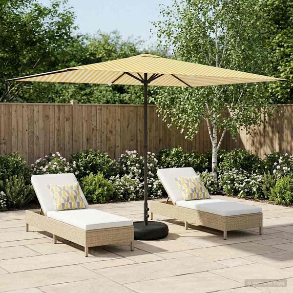 Parasol ogrodowy z podstawą 200 x 300 cm Poliester Prostokątny
