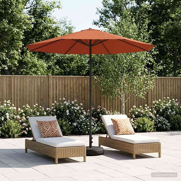 Parasol ogrodowy z podstawą 230 x 230 cm Poliester Prostokątny